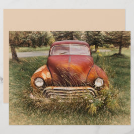 Lámina Antiguo vagón de vagón viejo rojo desenlace ruso