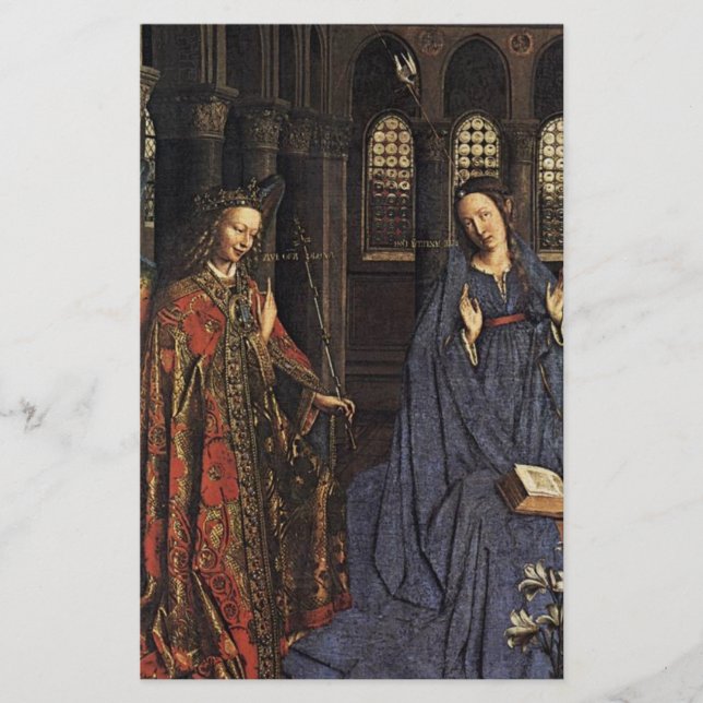 Lámina Anunciación de Jan van Eyck (Anverso)