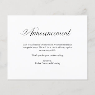 Lámina Anuncio Aplazamiento de un evento elegante del p
