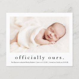 Lámina Anuncio de adopción de foto Oficialmente Nuestros