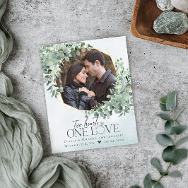 Lámina Anuncio de compromiso fotográfico de eucalipto eco