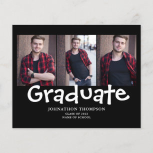 Lámina Anuncio de graduación con collage de fotos económi