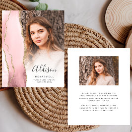 Lámina Anuncio de Graduación con Foto de Ágata Rosada Eco