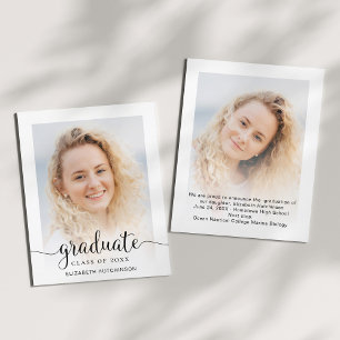 Lámina Anuncio de graduación con foto y guión moderno eco