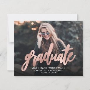 Lámina Anuncio de graduación con guión Rose Gold fotográf