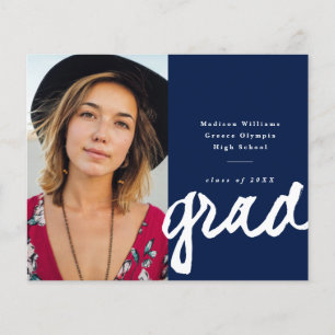 Lámina Anuncio de graduación de foto de graduado con guió