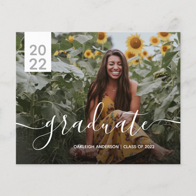 Lámina Anuncio de Graduación de Foto de Presupuesto Simpl (Anverso)