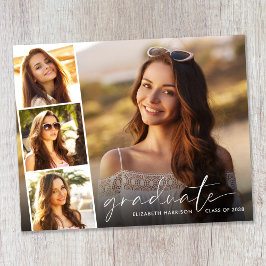 Lámina Anuncio de graduación de guión blanco con presupue