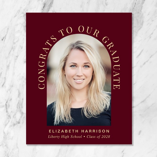 Lámina Anuncio de graduación de presupuesto foto púrpura (Subido por el creador)