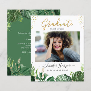 Lámina Anuncio de graduación de vegetación tropical