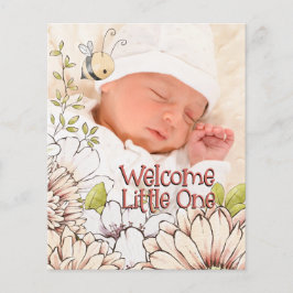 Lámina Anuncio de nacimiento de foto bebé Bumblebee de pr