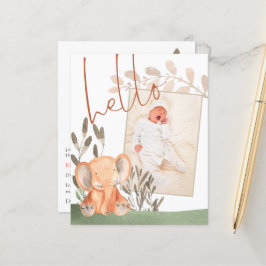 Lámina Anuncio de nacimiento de foto bebé elefante de pre