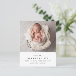 Lámina Anuncio de nacimiento de foto bebé moderna de pres