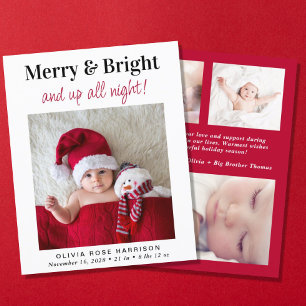 Lámina Anuncio de nacimiento de foto de merry Bright para