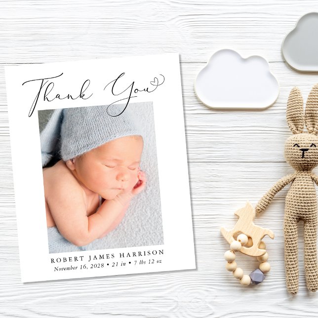 Lámina Anuncio de nacimiento de foto de presupuesto (A beautiful and unique way to thank family and friends and introduce them to your precious  baby)