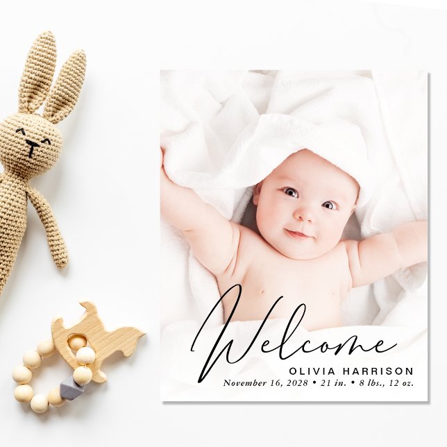 Lámina Anuncio de nacimiento de guión gráfico de presupue (A heartfelt and personalized way to introduce your bundle of joy to the world.)