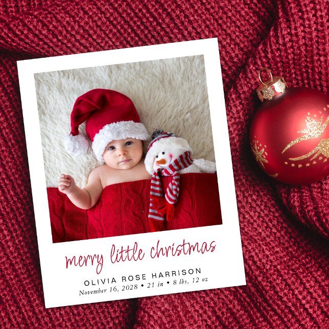 Lámina Anuncio de nacimiento de la foto de Merry Little N (A cute & unique way to introduce family and friends to your new baby this holiday season)