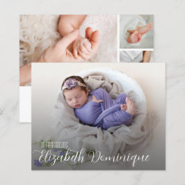 Lámina Anuncio de nacimiento de múltiples fotos de presup