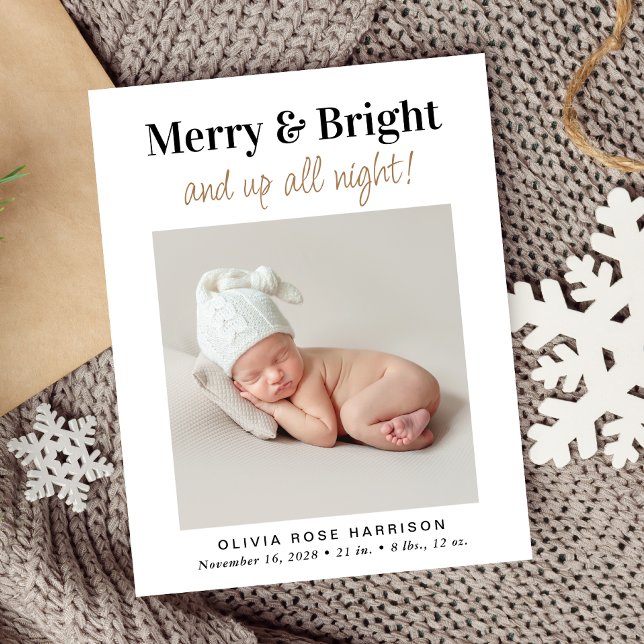 Lámina Anuncio de nacimiento de Navidades fotográficos de (A fun and unique way to introduce family and friends to your baby this holiday season)