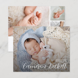 Lámina Anuncio de nacimiento de varios Collages de fotos 