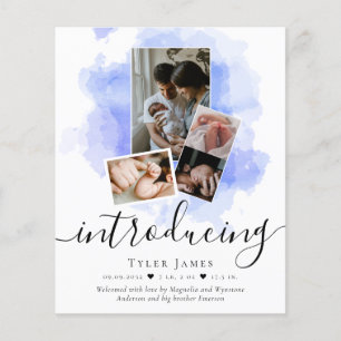 Lámina Anuncio de nacimiento del Collage de fotos de PRES