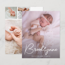 Lámina Anuncio de nacimiento del guión blanco de la foto 