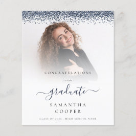 Lámina Anuncio de Purpurina de foto azul grad 2022