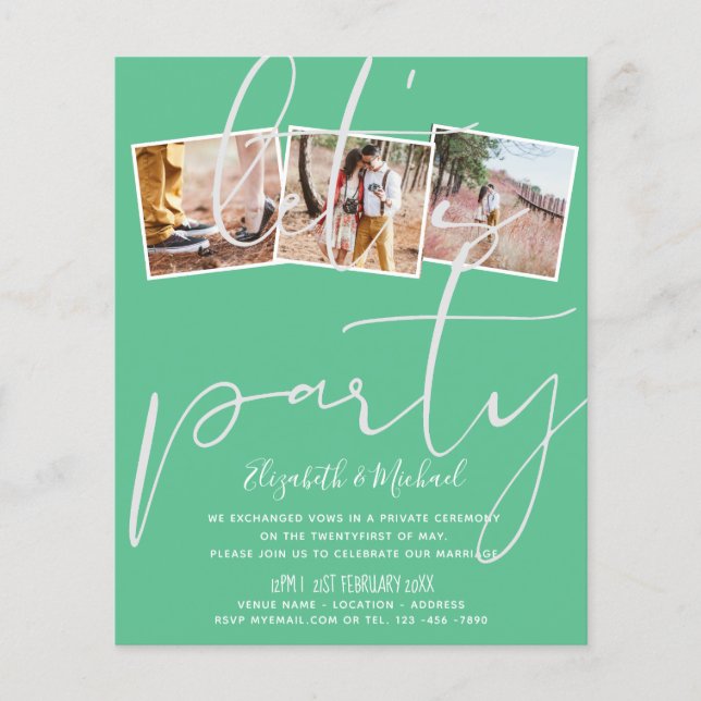 Lámina Anuncio de recepción de boda para celebrar Vamos a (Anverso)