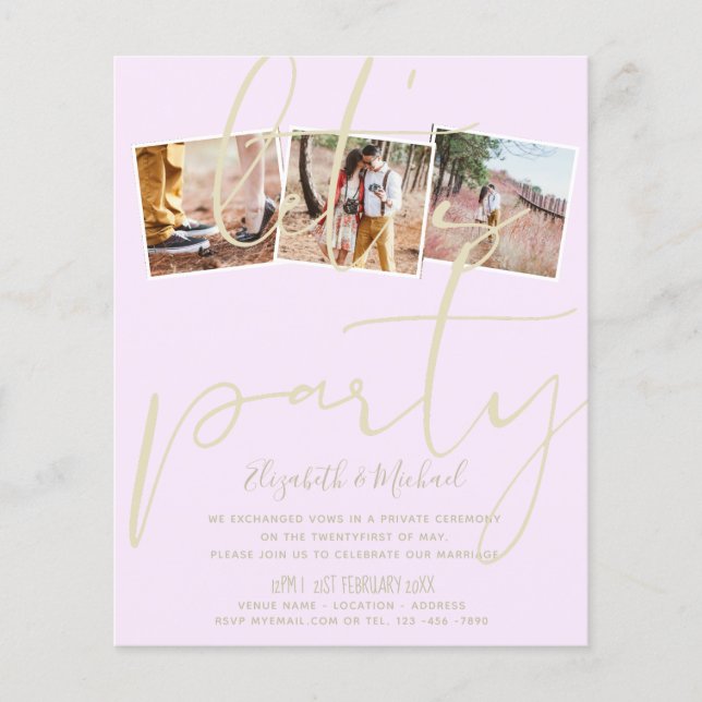 Lámina Anuncio de recepción de boda para celebrar Vamos a (Anverso)