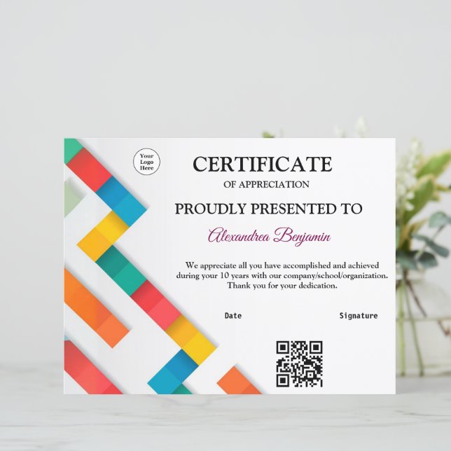 Lámina Aplicación de logro de código Qr Apreciar oro logo (Anverso de pie)