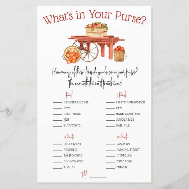 Lámina ¡Apple-y siempre después! ¿Qué hay en tu cartera?  (Anverso)