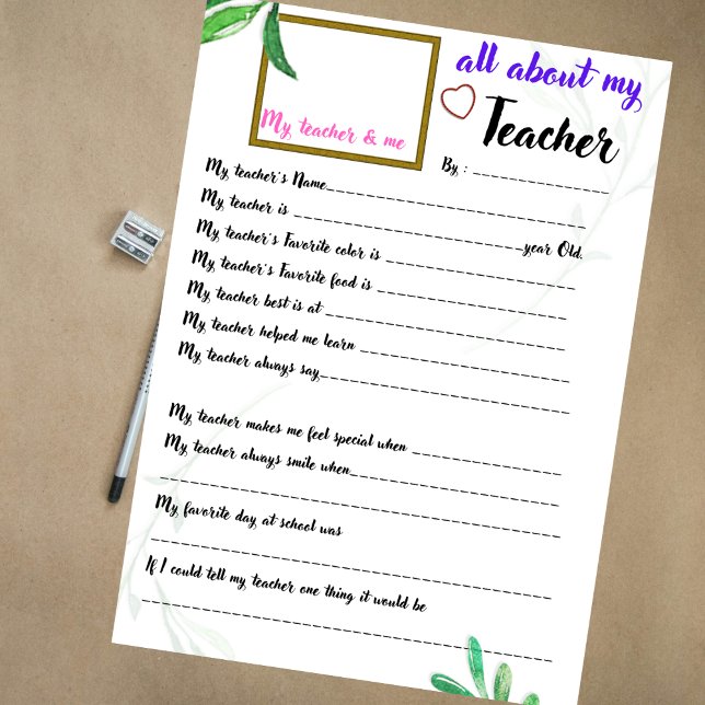 Lámina Apreciación del profesor sobre mi profesor (Subido por el creador)