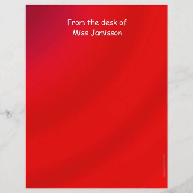 Lámina Apreciación del profesor: Stationery Red Letterhea (Anverso)