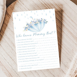 Lámina April Bring May Flowers Shower Who Knows Mom Game