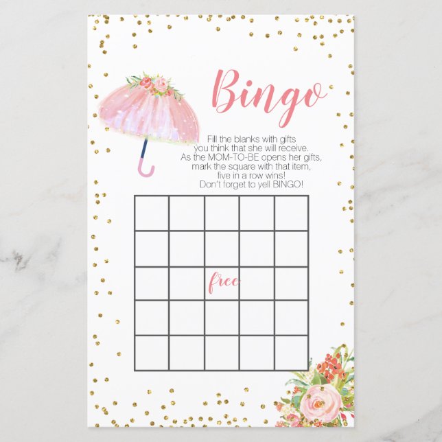 Lámina April Showers Bring May Flowe Bingo Game (Anverso)