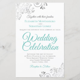 Lámina Aqua Cyan sobre la boda del presupuesto blanco inv