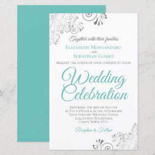 Lámina Aqua Cyan sobre la boda del presupuesto blanco inv