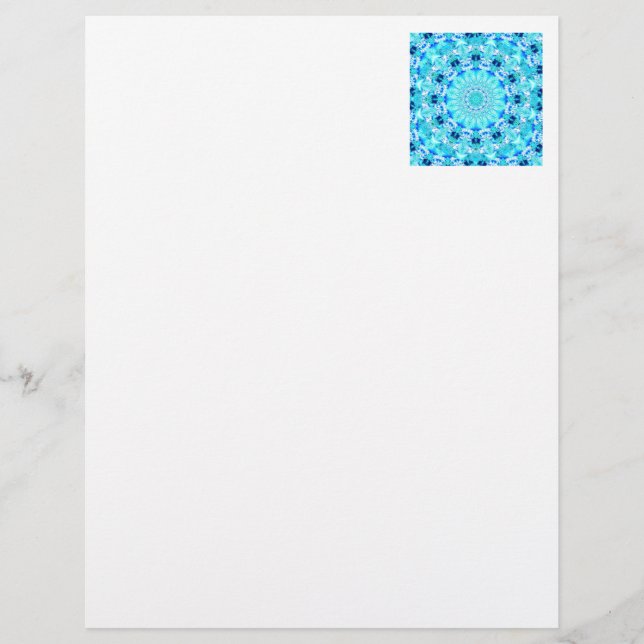 Lámina Aqua Lace, Delicada, Resumen Mandala (Anverso)