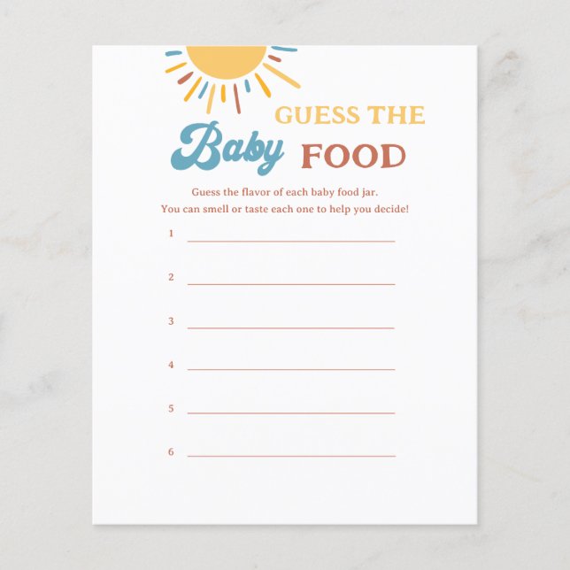 Lámina Aquí Viene El Hijo Adivina El Juego De Comida Para (Anverso)