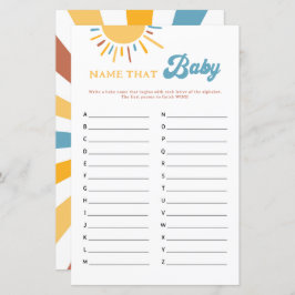 Lámina Aquí Viene El Nombre Del Hijo De Ese Juego Del Beb