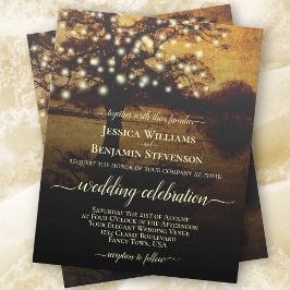 Lámina Árbol con luces Invitación a matrimonio de presupu