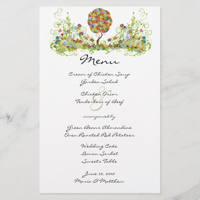 Lámina Árbol de hadas de hadas floridas encantado (Anverso)