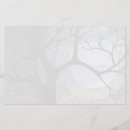 Lámina Árbol de invierno sobre la cruz azul de fondo negr