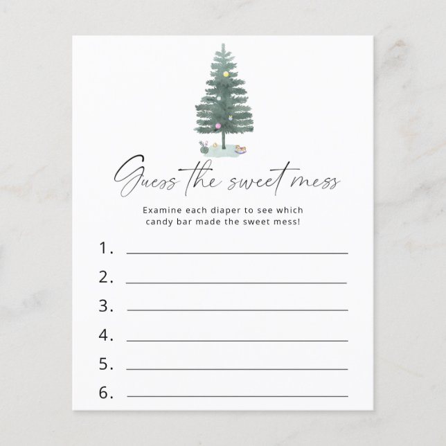 Lámina Árbol de Navidad - Adivinen el juego de Sweet Mess (Anverso)