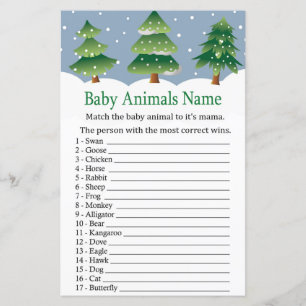 Lámina Árbol de Navidad Bebé Animales Nombre Juego Ducha