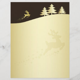 Lámina Árbol de Navidad dorado con reno