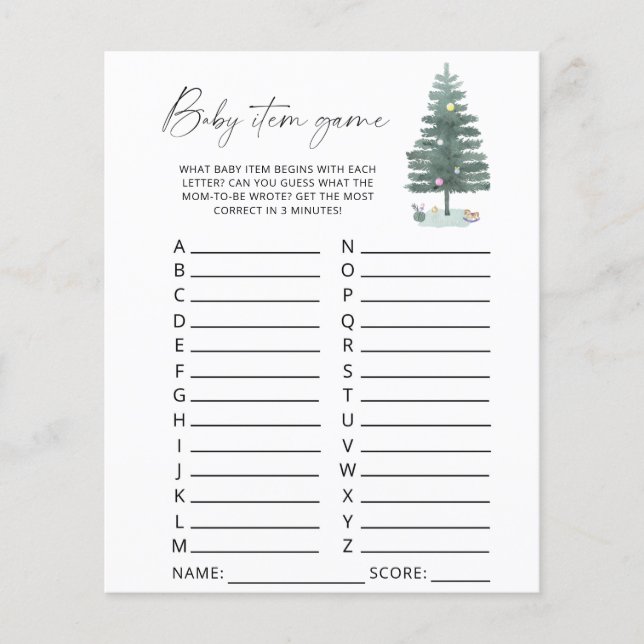 Lámina Árbol de Navidad - Juego de artículos para bebés (Anverso)