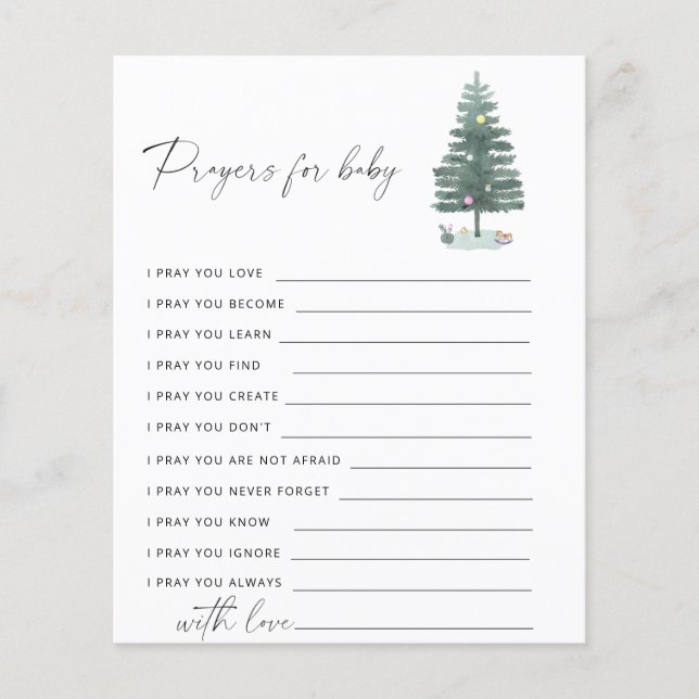 Lámina árbol de Navidad - oraciones para bebé (Anverso)
