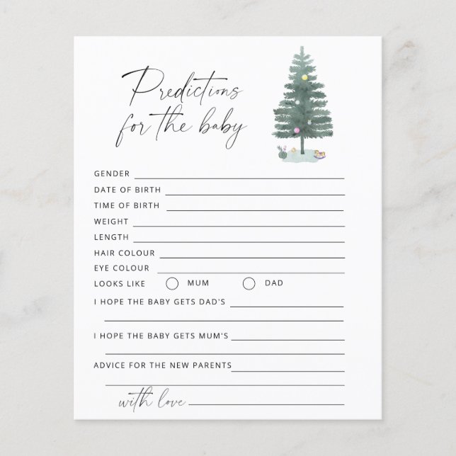 Lámina Árbol de Navidad - predicciones y consejos para be (Anverso)