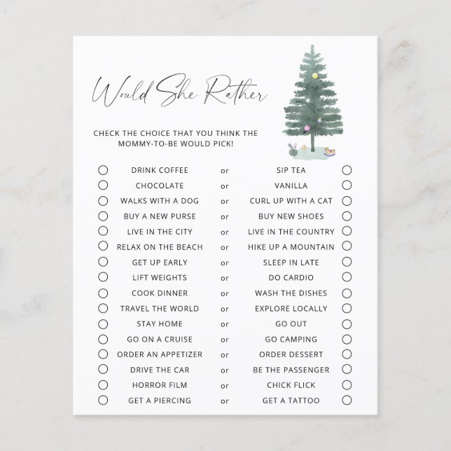 Lámina Árbol de Navidad - ¿Prefiere jugar? (Anverso)